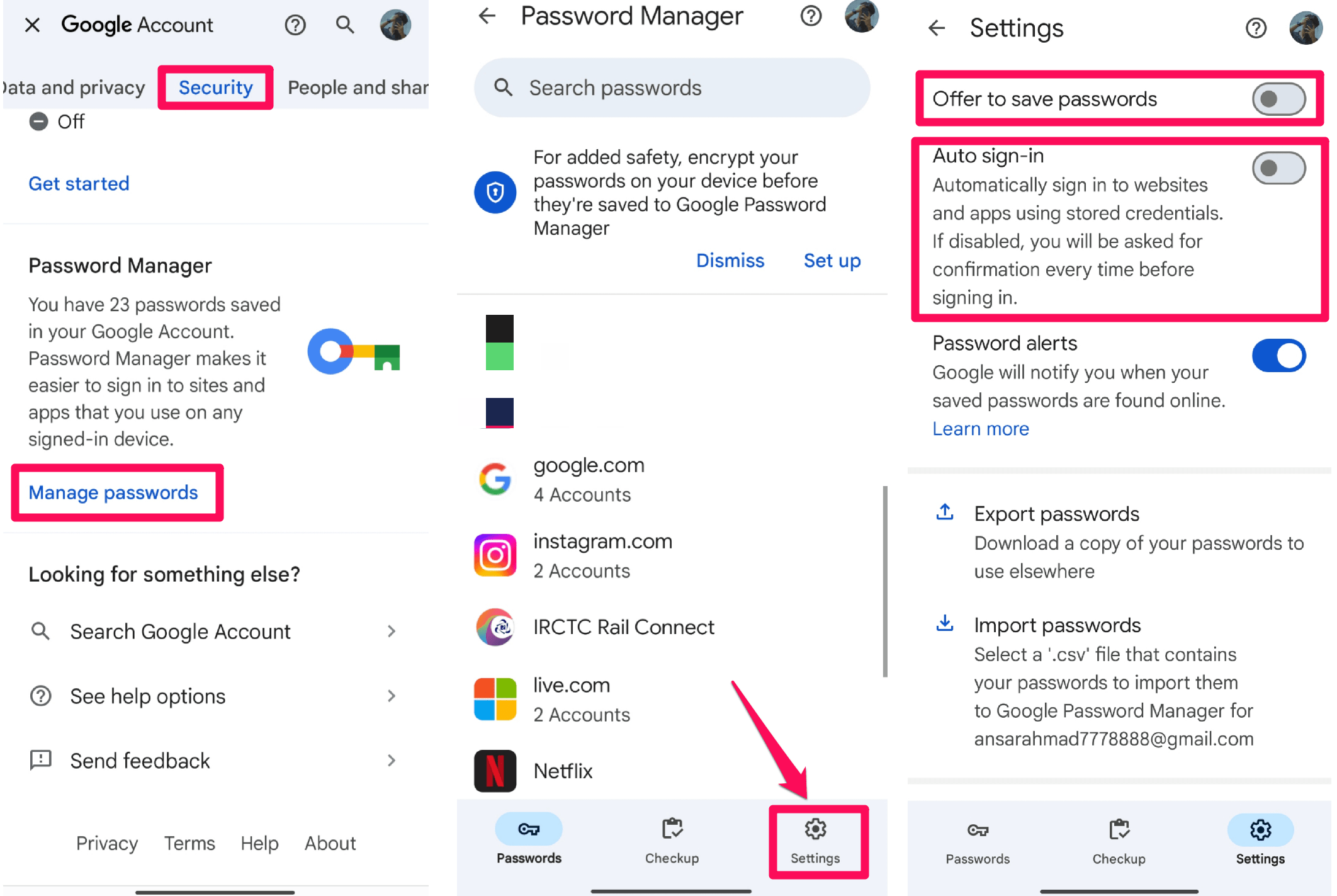 Tap on settings and disable Auto-sign option