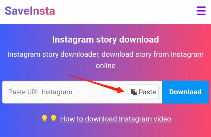Paste the link in the textbox and click on the download button