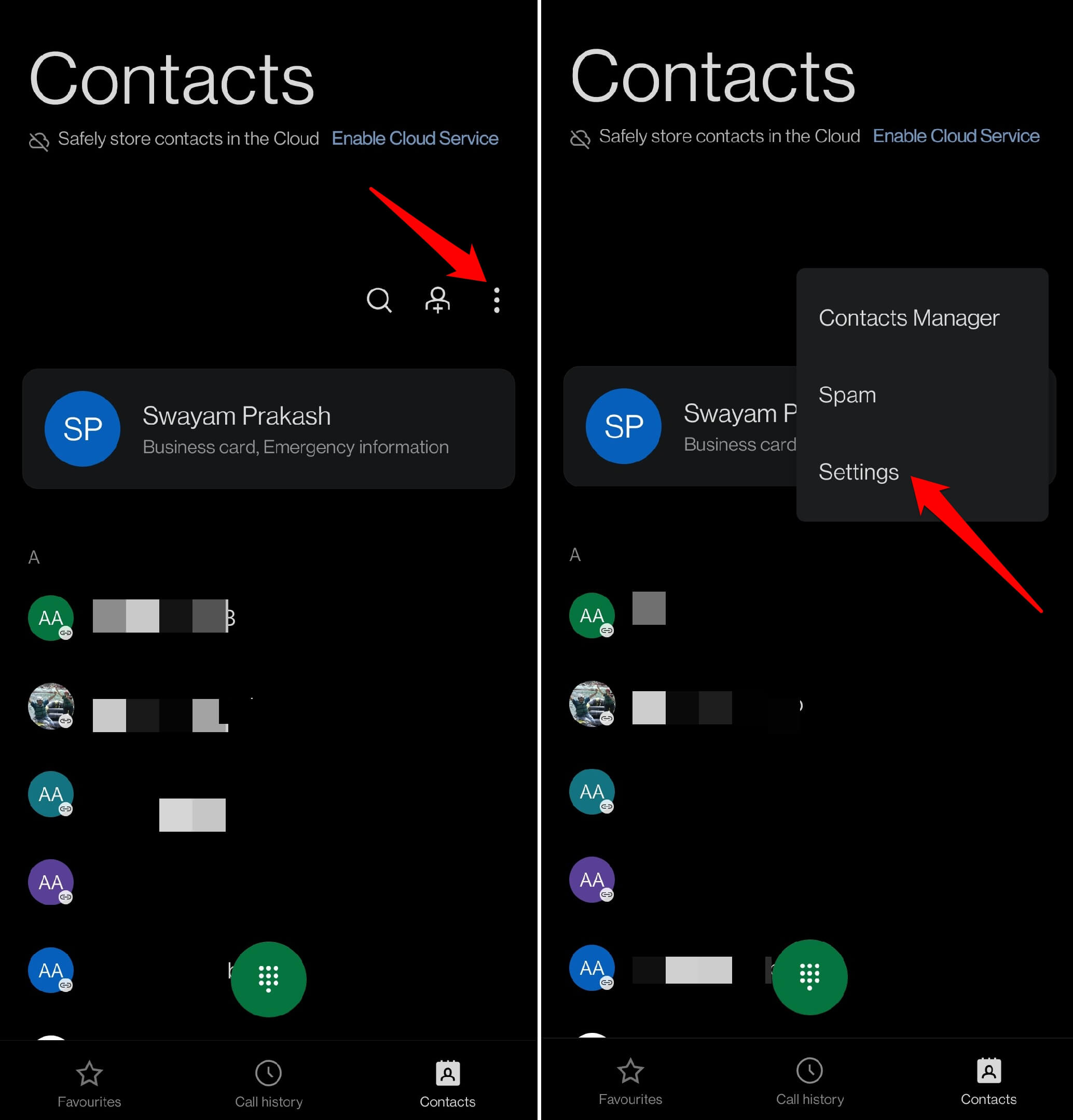 Phone app settings android