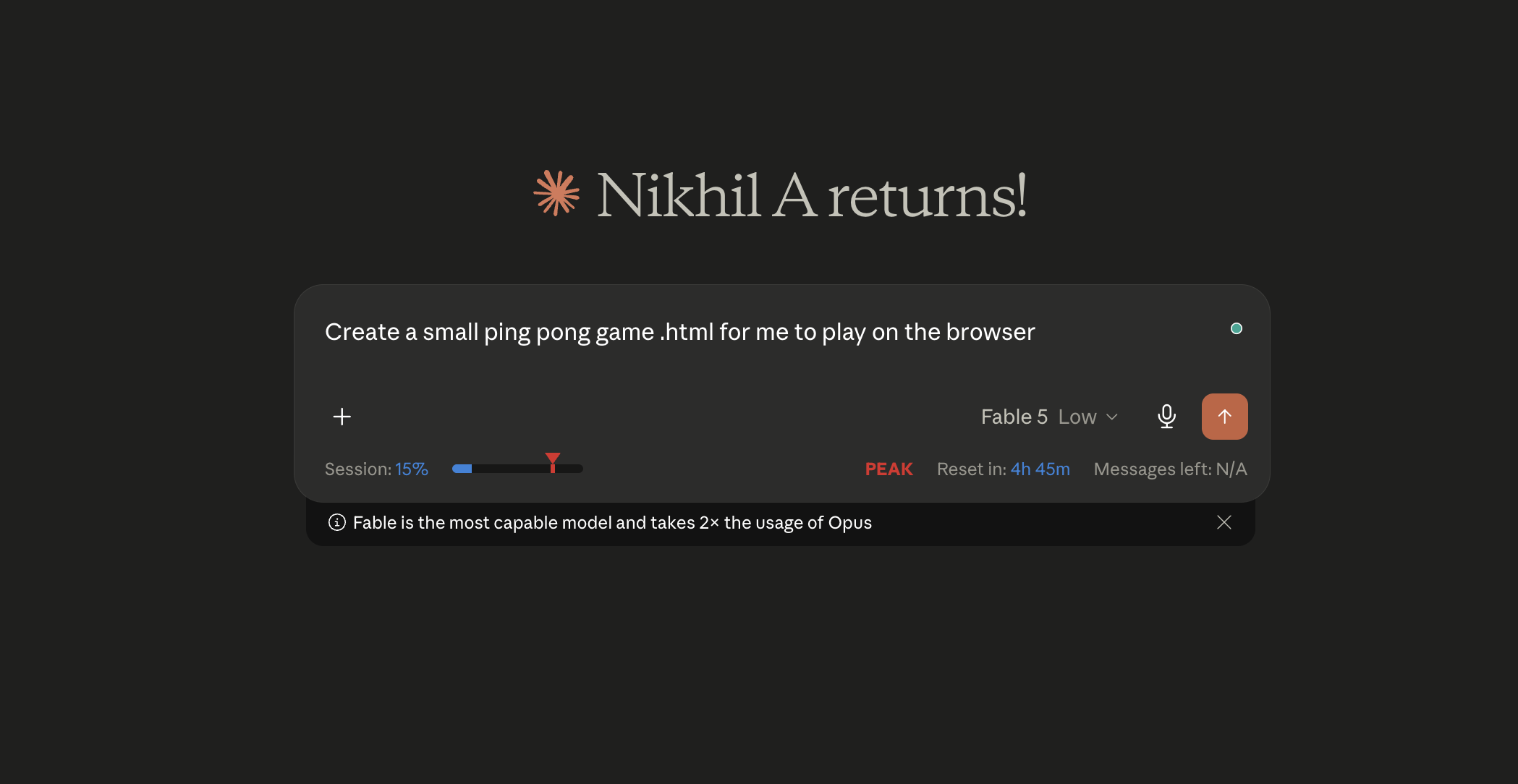 Claude Fable 5 is here, and the tradeoffs are visible from the first prompt 3 Ping Pong Game on Fable 5
