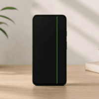 Pixel Phone with a green line