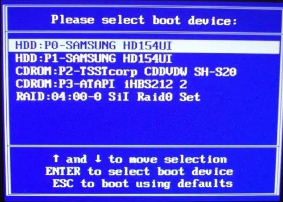 Please select your Boot device