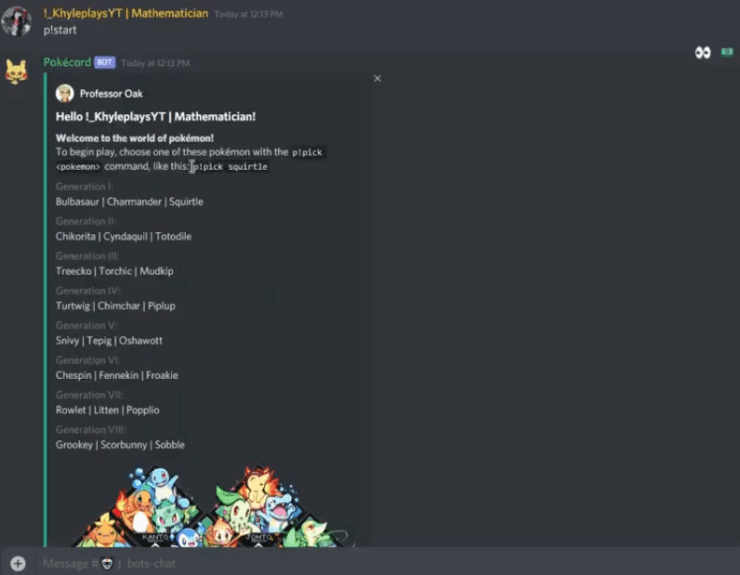 Pokecord bot discord команды