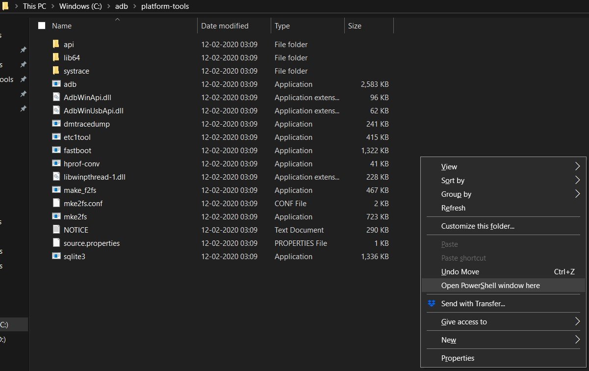 minimal adb and fastboot commands zip files