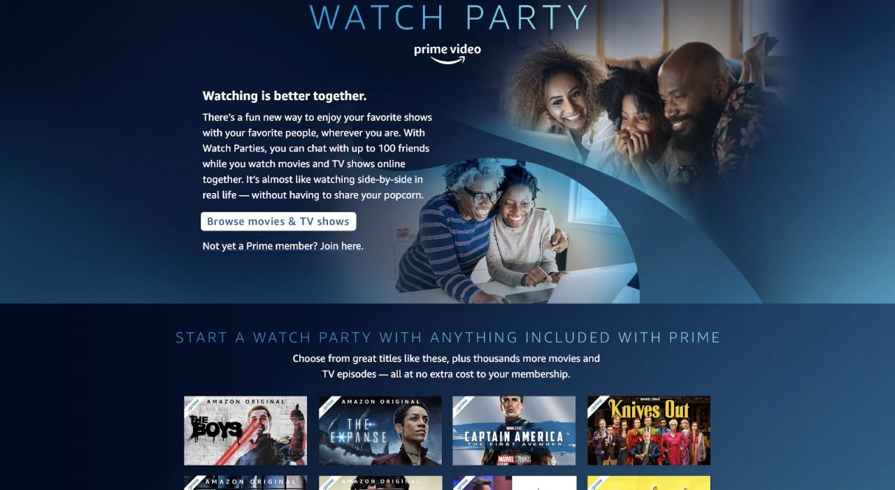 Prime Video Watch party in India watch movies with friends and chat online