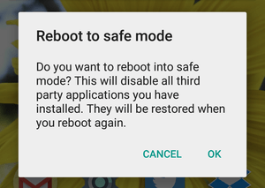 Reboot in safe mode