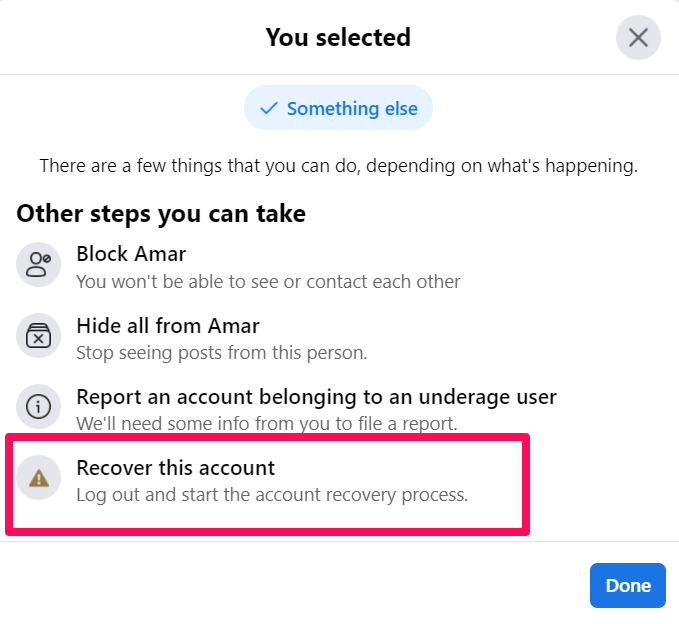 Recover Your Facebook Account Using Other Person’s Account