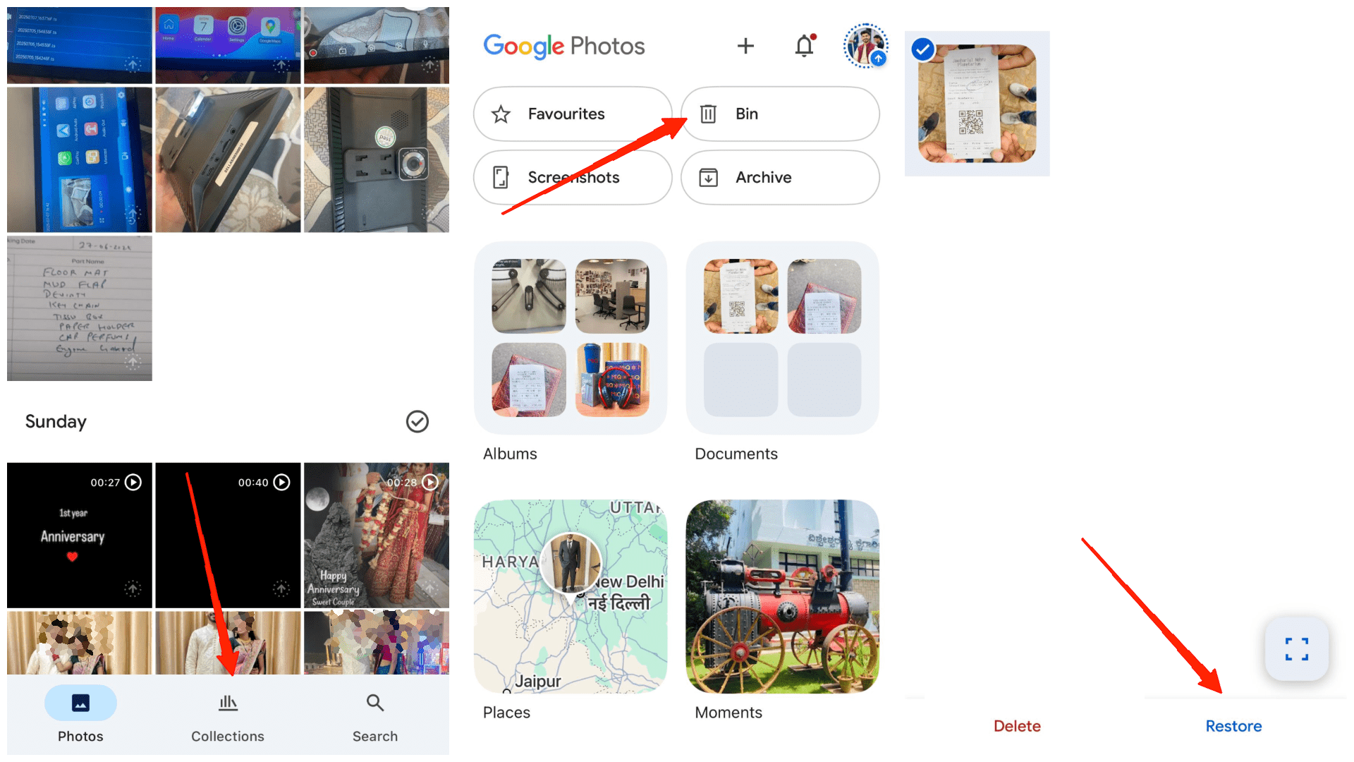 Recover a deleted photo that was backed up in Google Photos