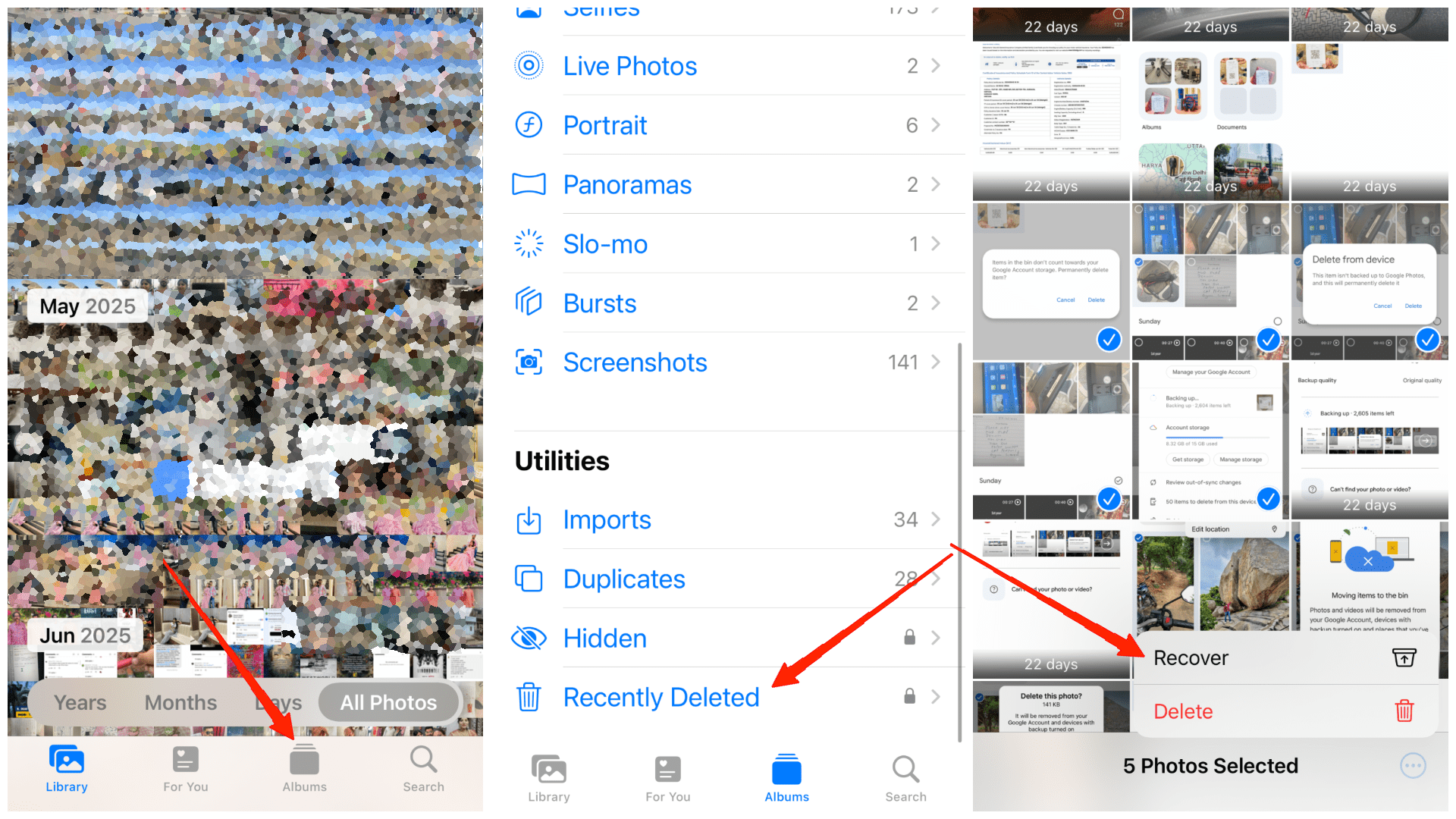 Recover a deleted photo which was NOT backed up in Google