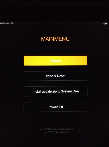 Recovery Menu