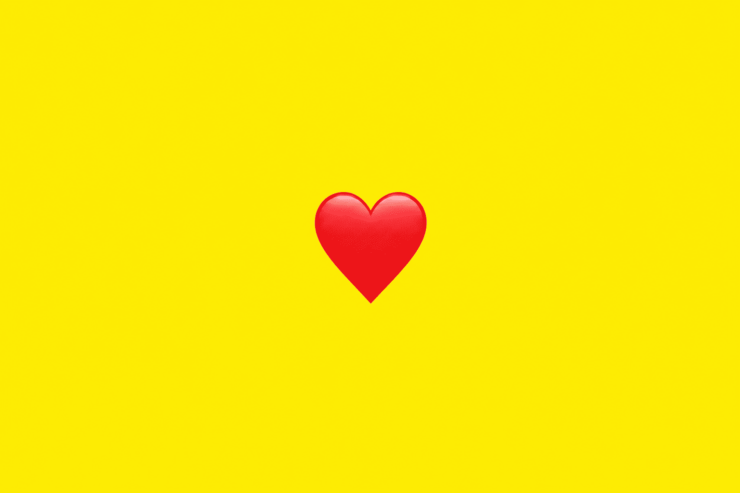 Red heart on Snapchat