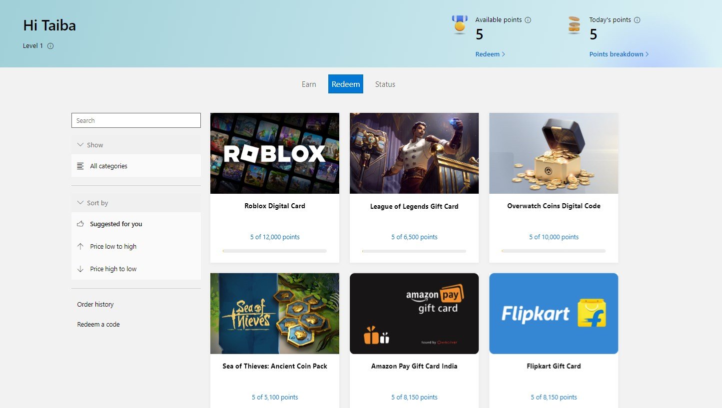 How to redeem and use your Microsoft Rewards Robux card