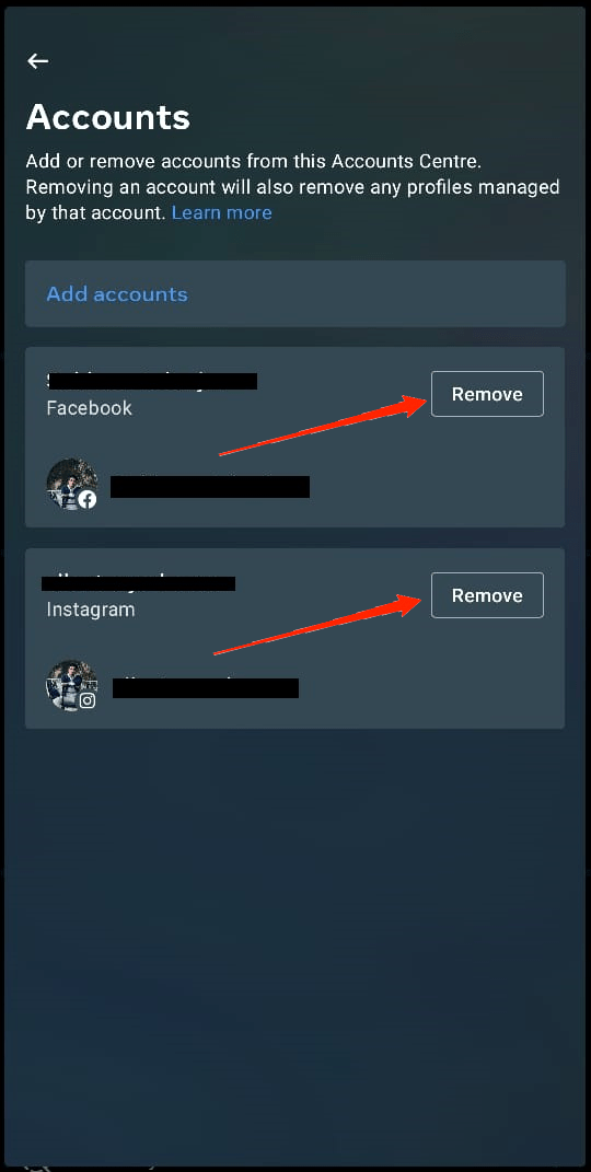Click on the 'Remove' icon