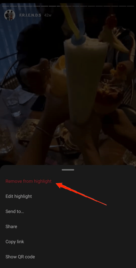 tap on "Remove from highlight."