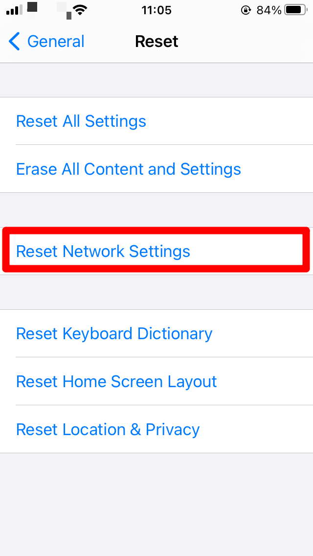 Reset Network Settings