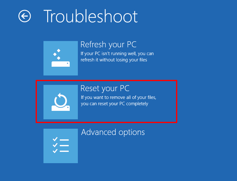Reset your PC