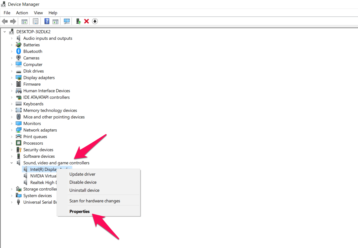 Right on the driver (you are currently using) and select properties