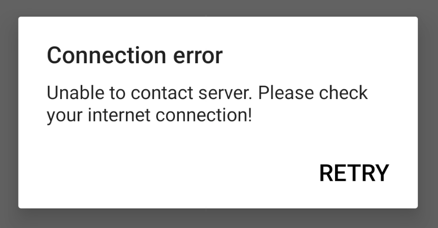 Roblox Connection error - unable to contact server. Please check your internet connection
