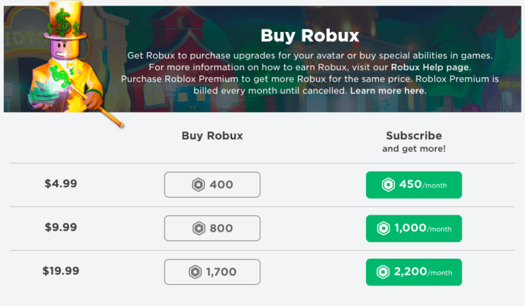 robux roblox