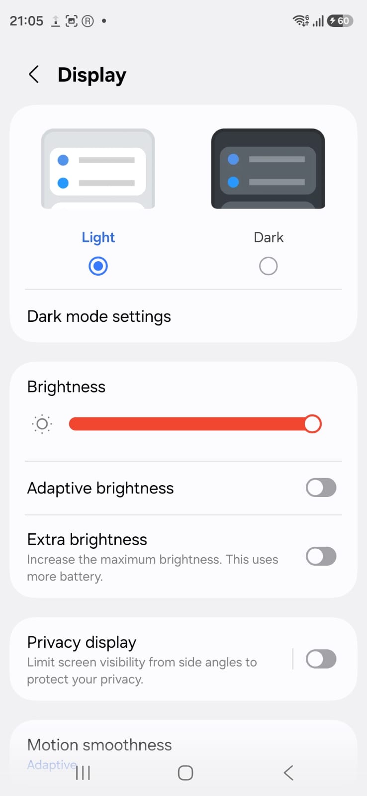 S26 Ultra Display Settings