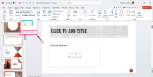 Click on Screen Clipping button