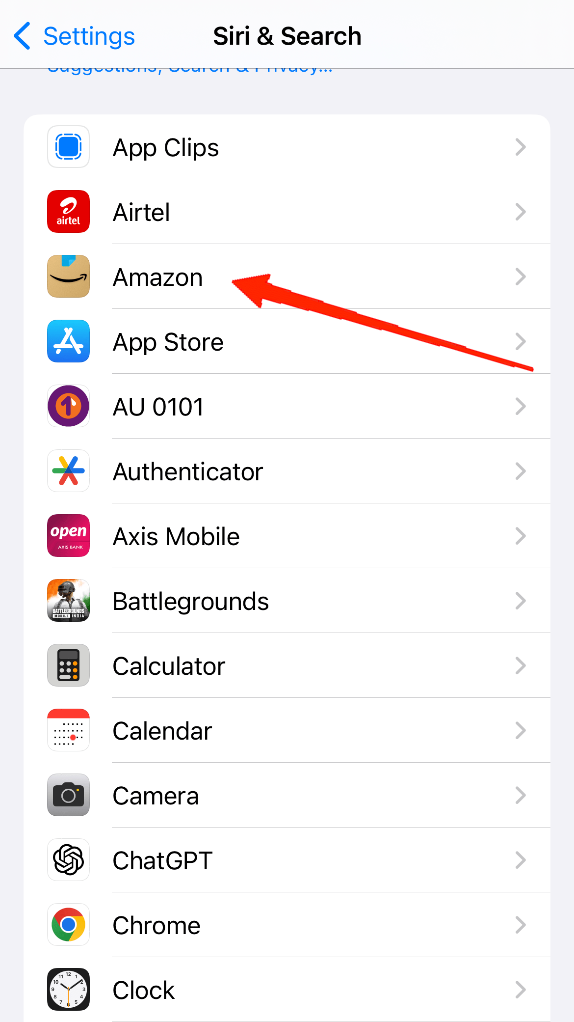 Scroll to the bottom and select the app you wish to disable access.