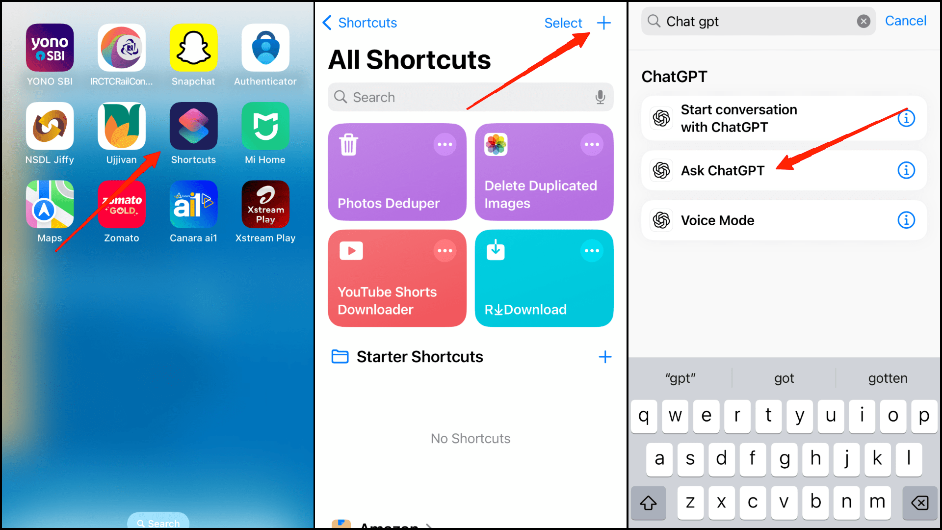 Search for ChatGPT in the Search bar.