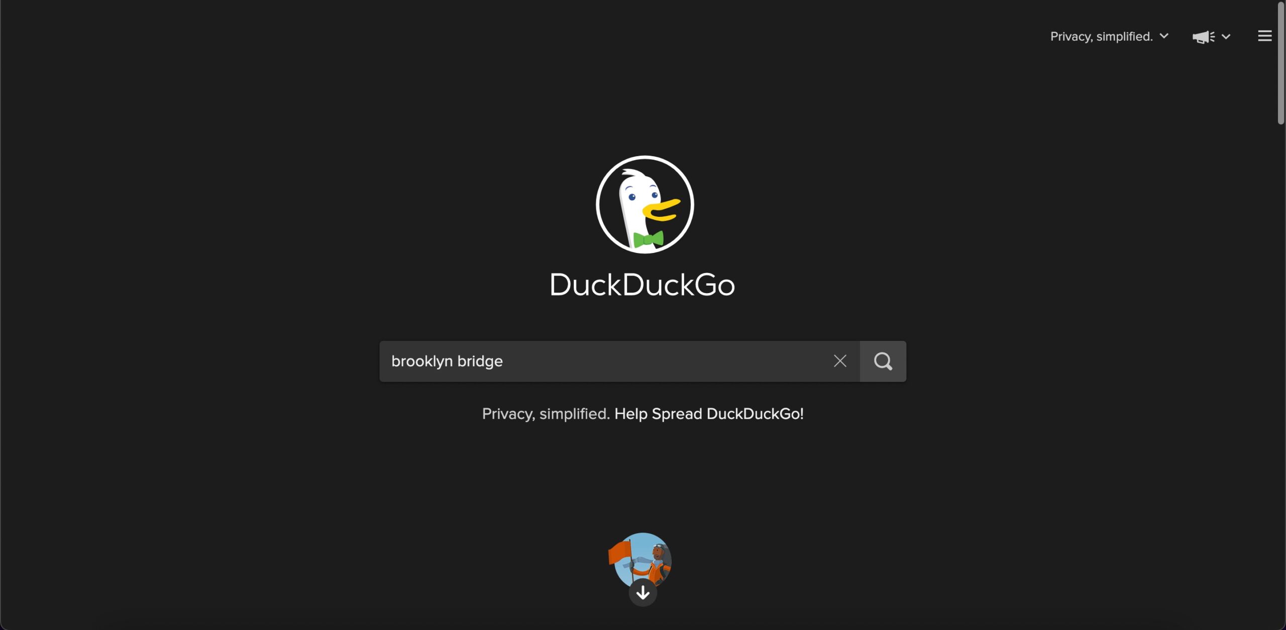 Search for any location on duckduckgo