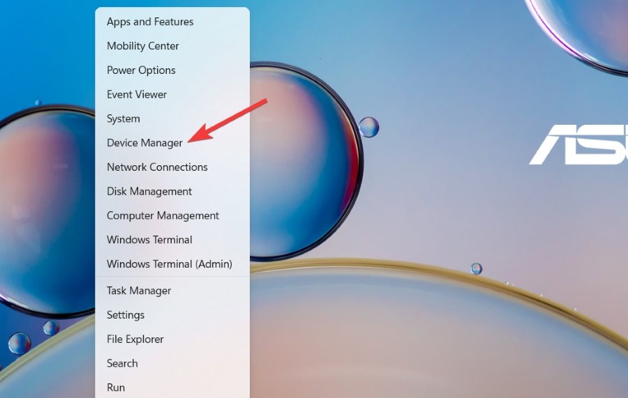 Select Device Manager from Quick Links menu