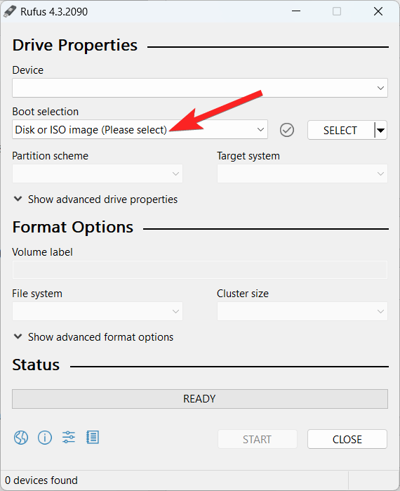 Select Disk or ISO image