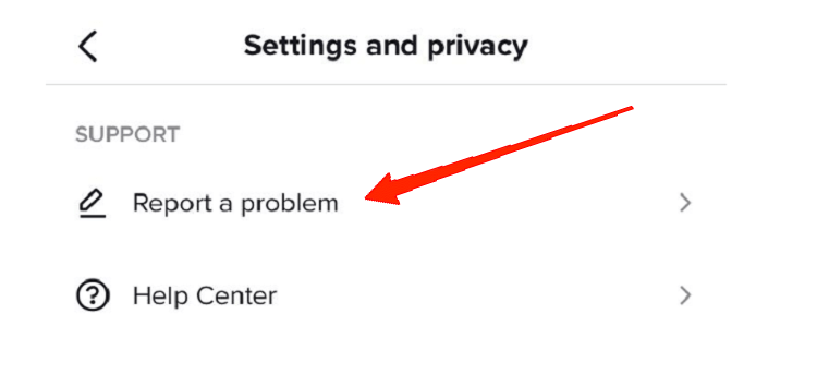 Select 'Report a Problem'.