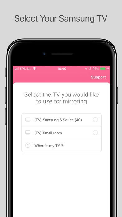 Select your Samsung TV from the App