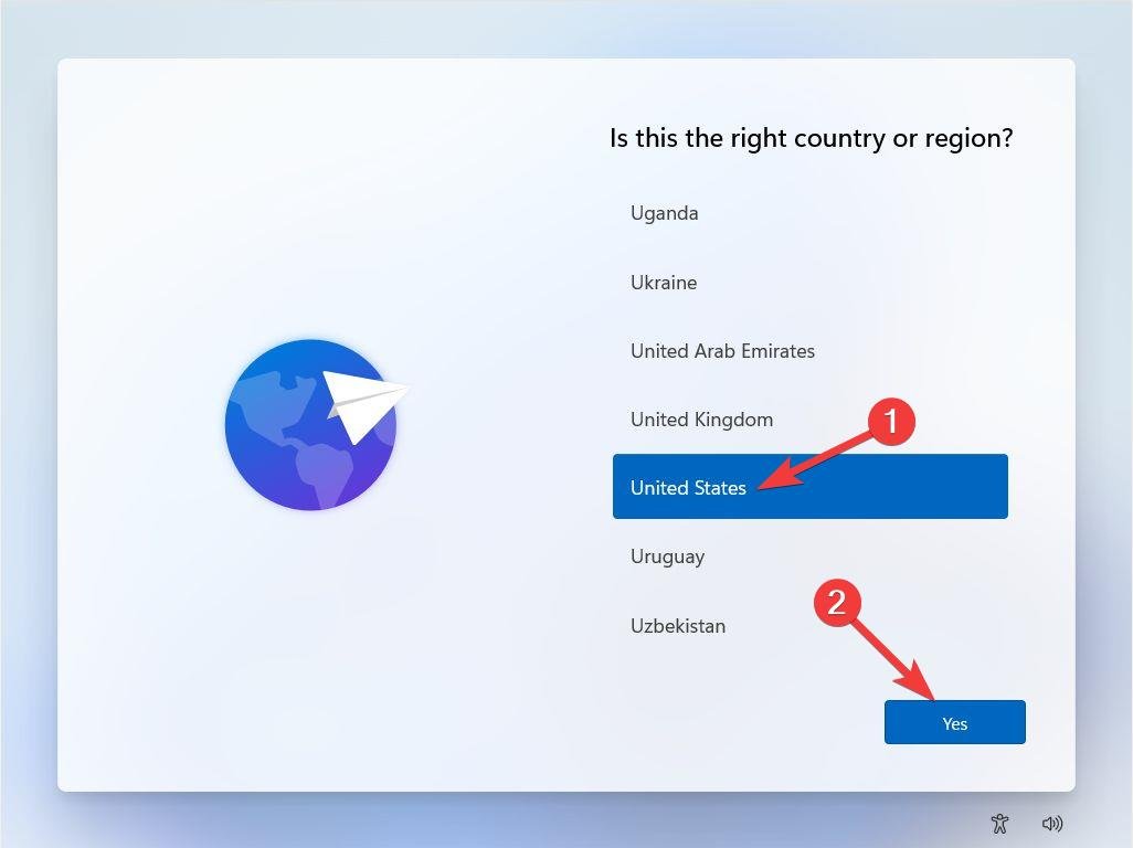 Select your country or region again