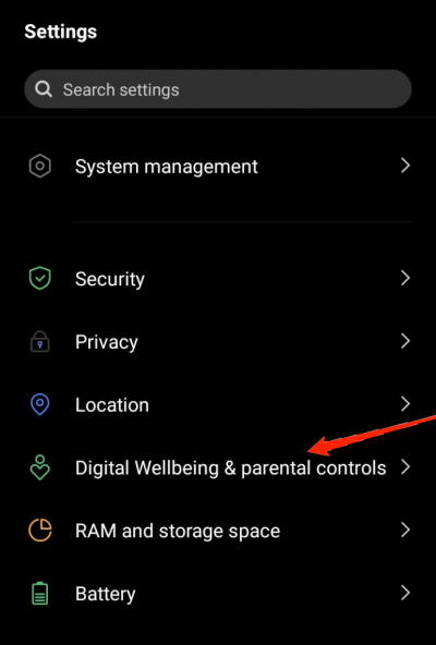 digital wellbeing & parental controls settings