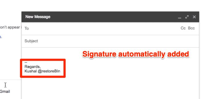 Signature automatically added in Gmail Compose