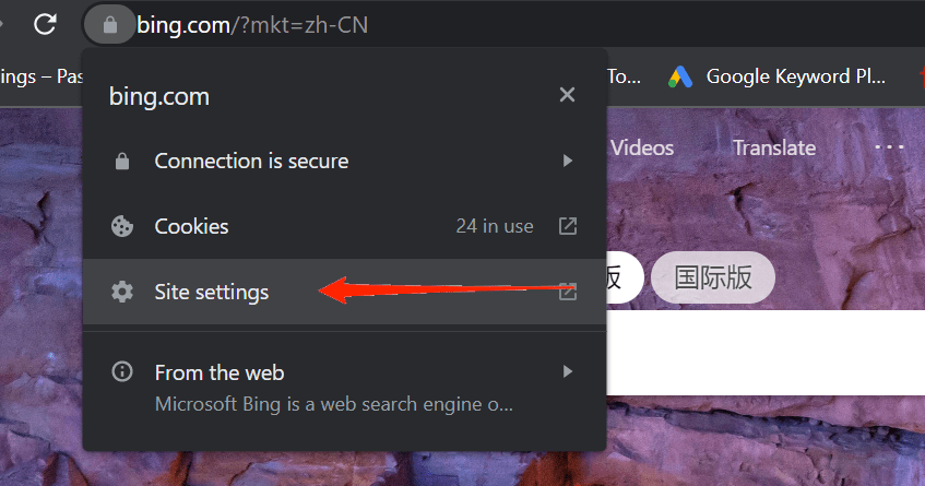 site settings chrome