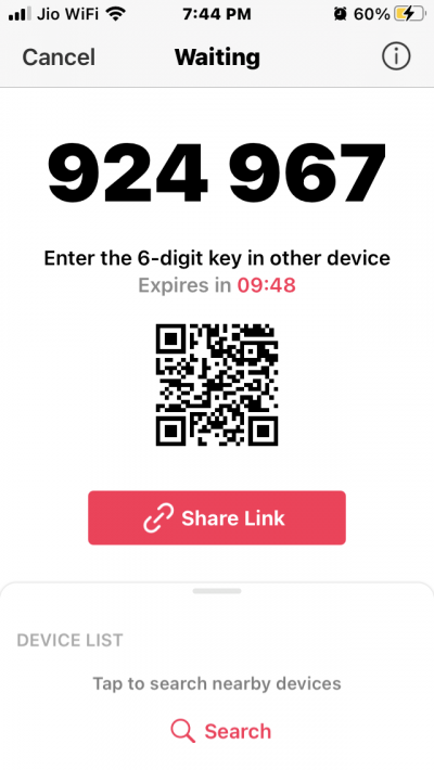 Six Digit Code Send Anywhere