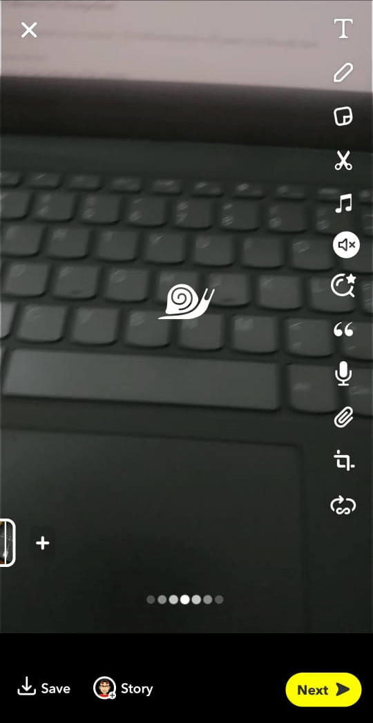 Apply the filter with a snail icon on your video and you will see your video will now playback in slow motion