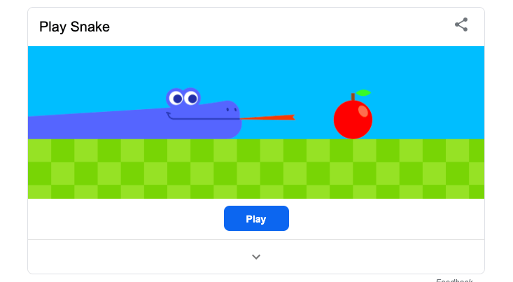 Play Snake Game by Google - elgooG