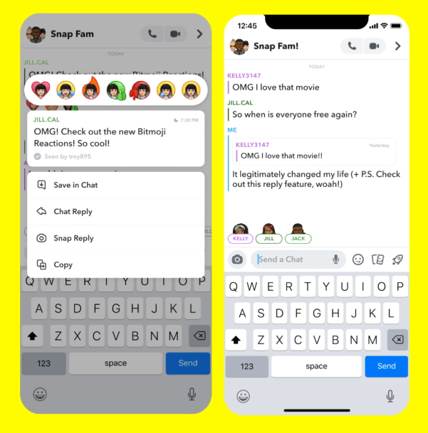 Snapchat Wicked Chat Features