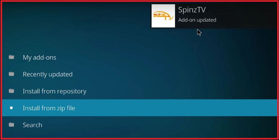 SpinzTV Downloaded on Kodi