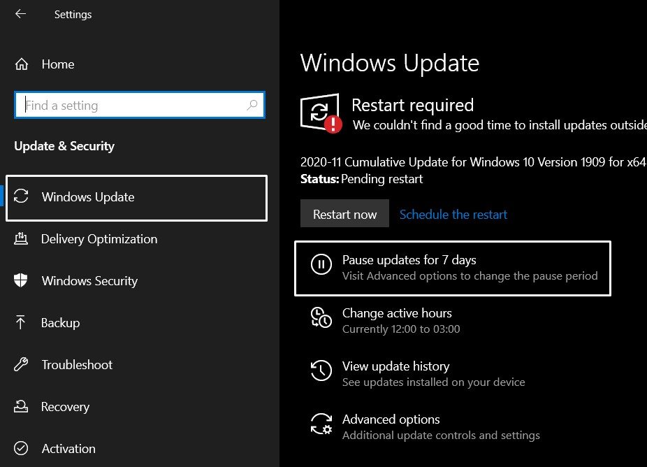 windows 10 stop critical updates