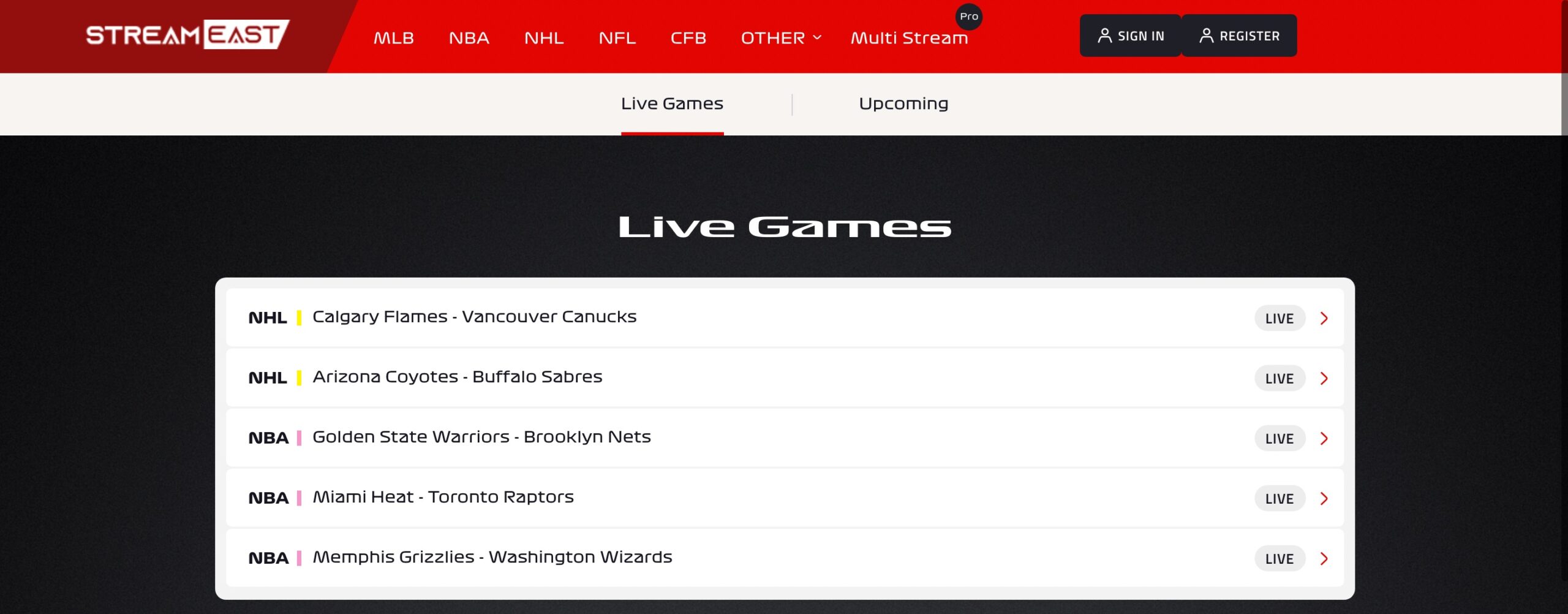 football live watch website