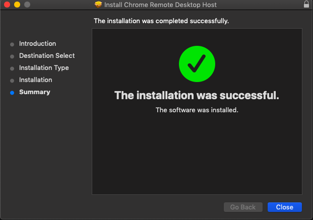 Succesful Installation