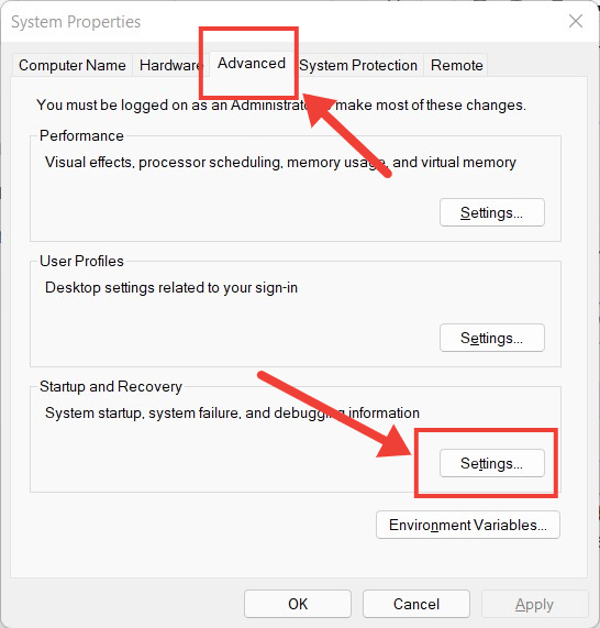 System Property Settings