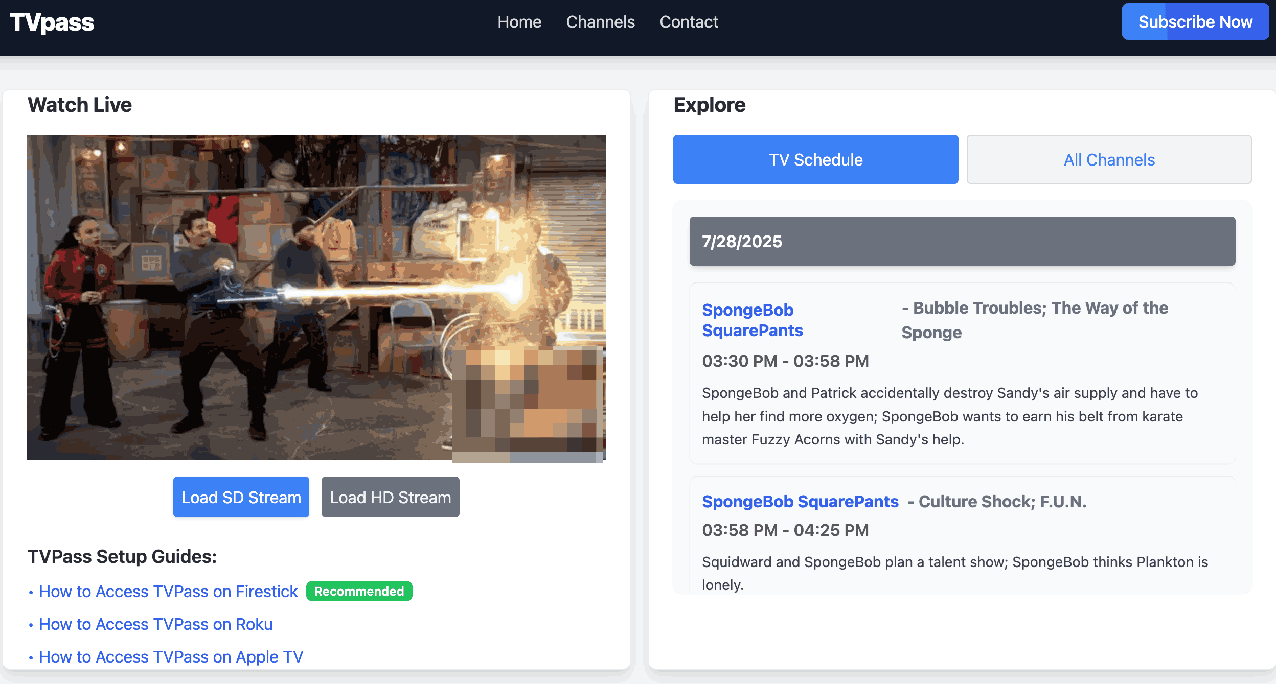 TVPass Interface 
