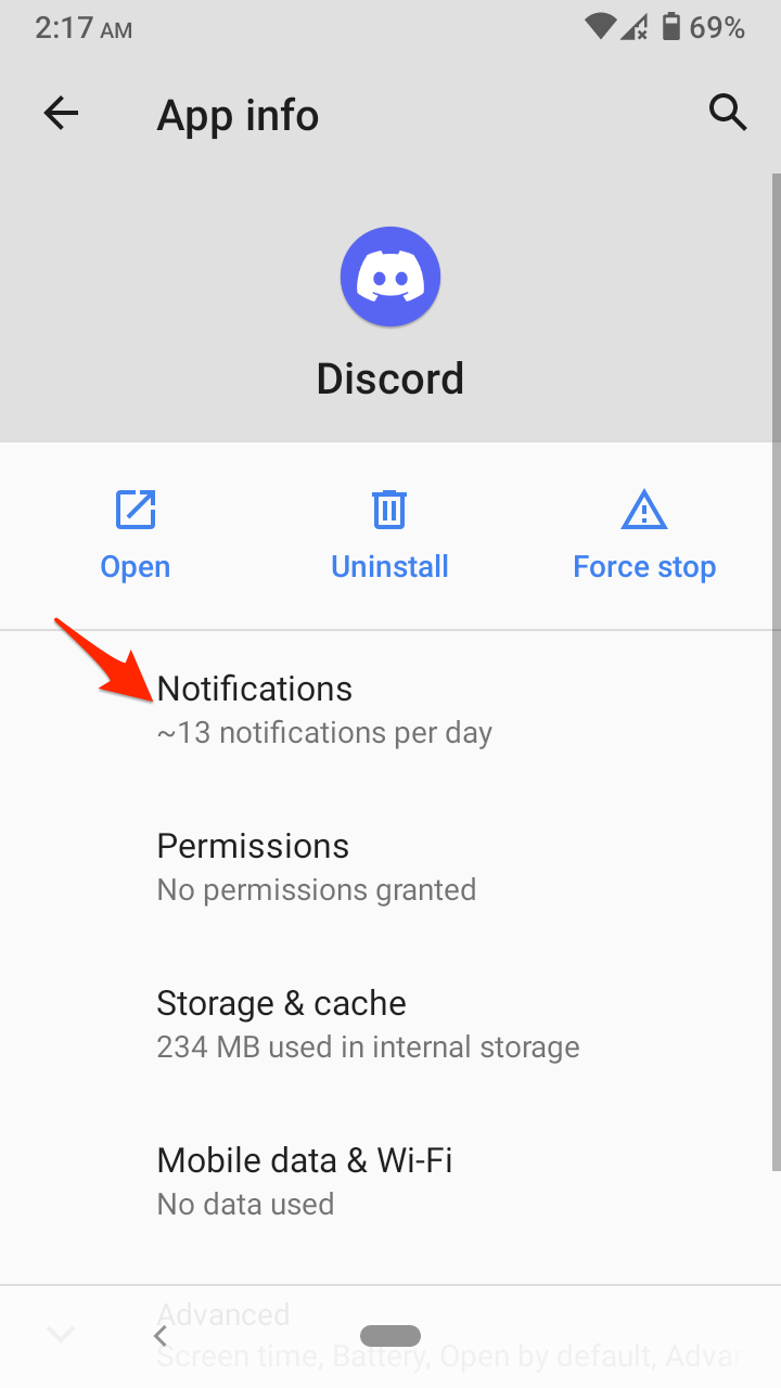 Tap on “Notifications” to explore more options