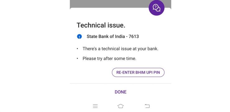 Technical Issue PhonePe
