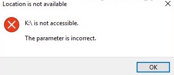 The Parameter is Incorrect 