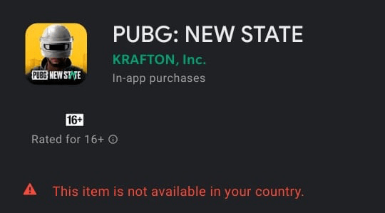 This Item is Not Available in your Country